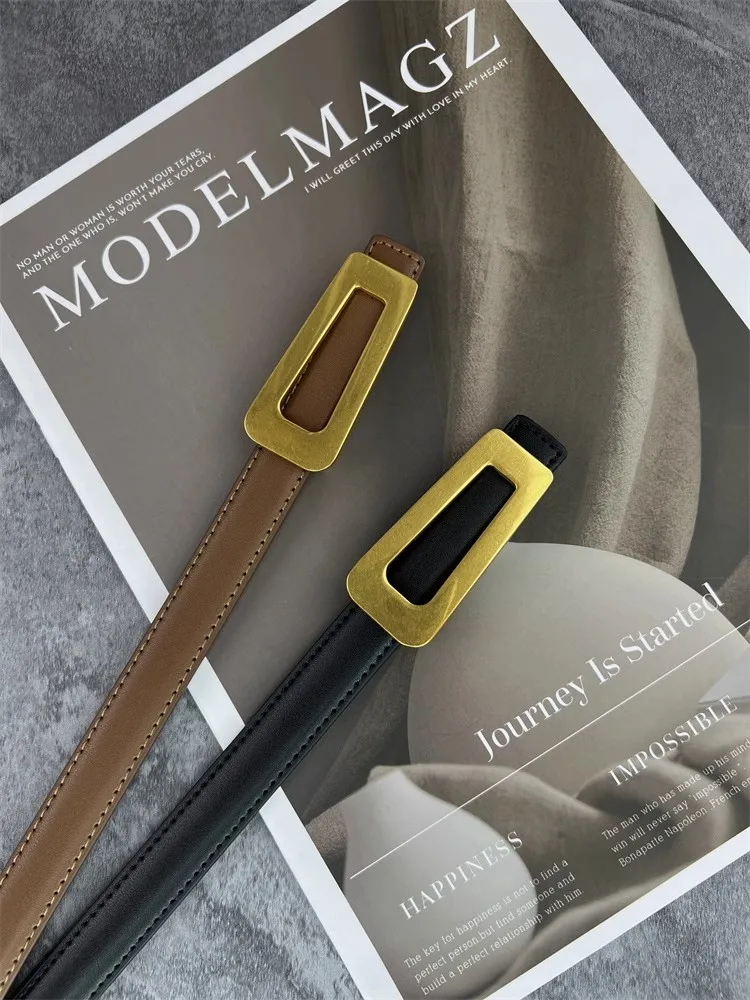 المرأة خمر الذهب مشبك جلد طبيعي مشد الإناث Cummerbund معطف حزام فستان Decration حزام ضيق J094