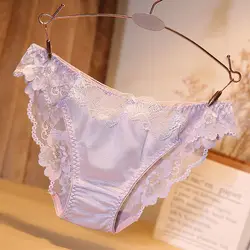 Lace Panties for Girl Translucent Hollow Low-waisted Lady Panties Women Transparency Quick-dry Lace Sexy Antibiosis Panties