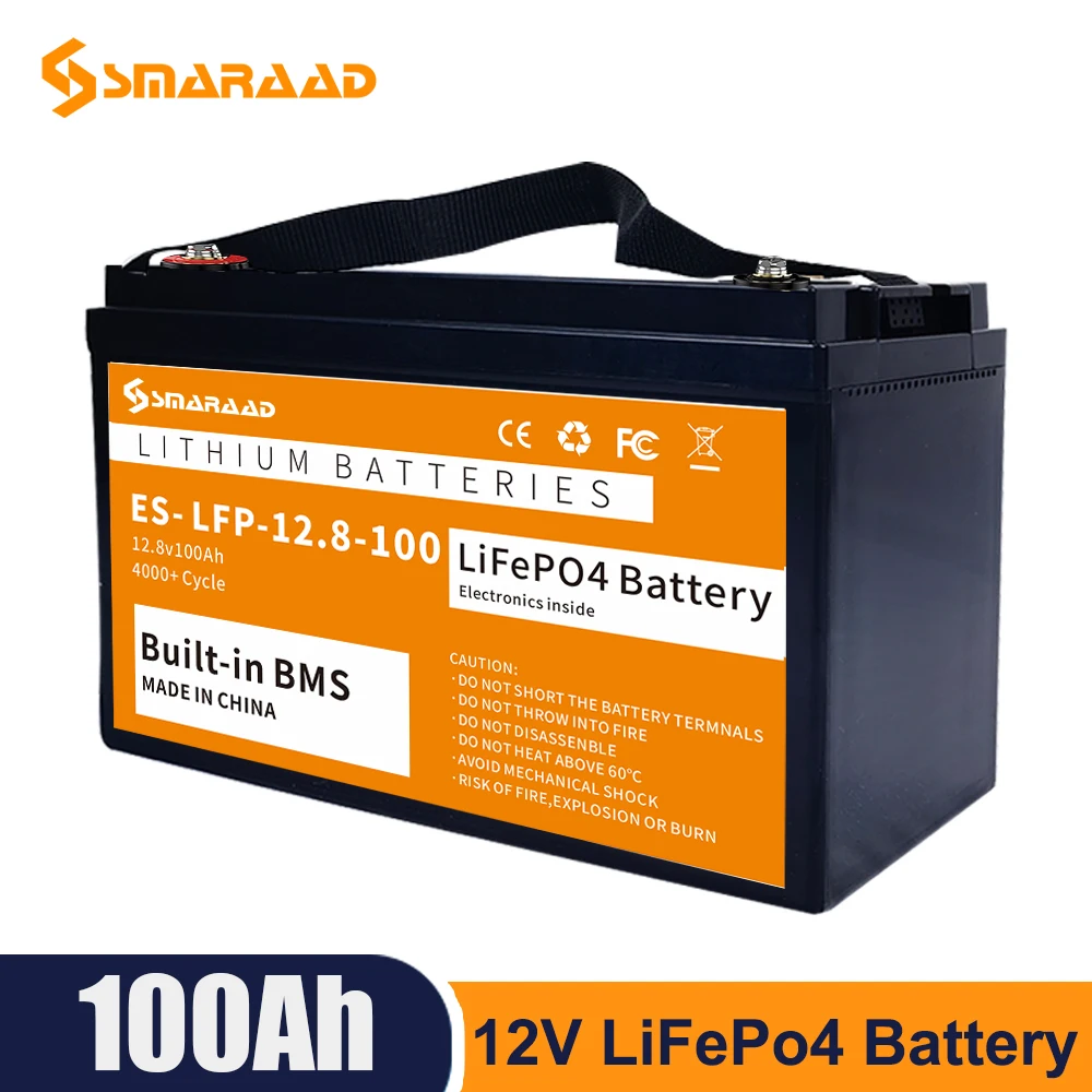 

Duty Free fast Delivery Of 12V 100Ah LiFePo4 Battery 24V 100AH lithium iron Phosphate Battery with Built-in BMS 4000+cy