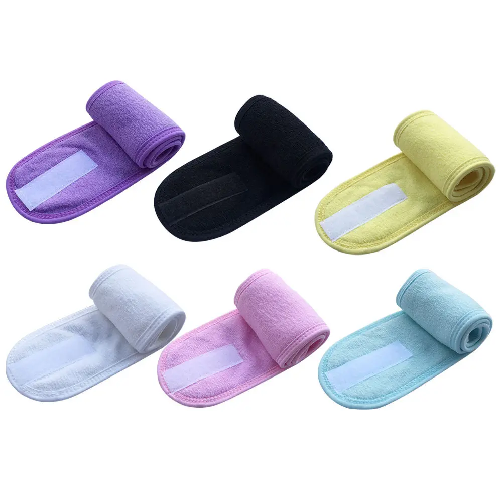 

Набор из 6 мягких, приятных для кожи регулируемых тканевых повязок для волос для спа-процедур, умывания, макияжа, йоги, спорта