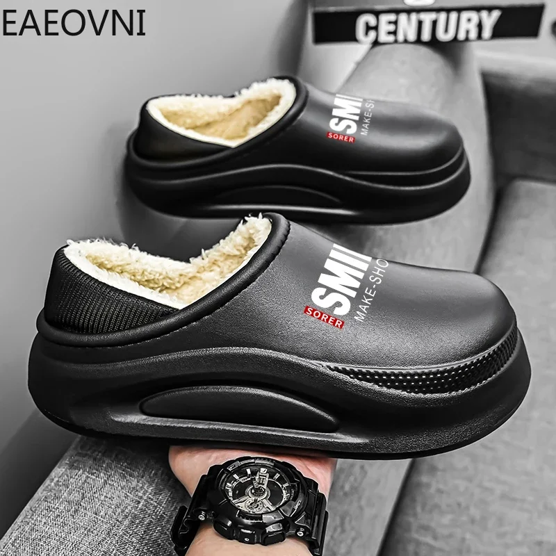 Men Shoes Couple Slippers Velvet Thickening Explosive Style Personality Eva Mans Slipper Wear-resistant Warm Plush New Arrival