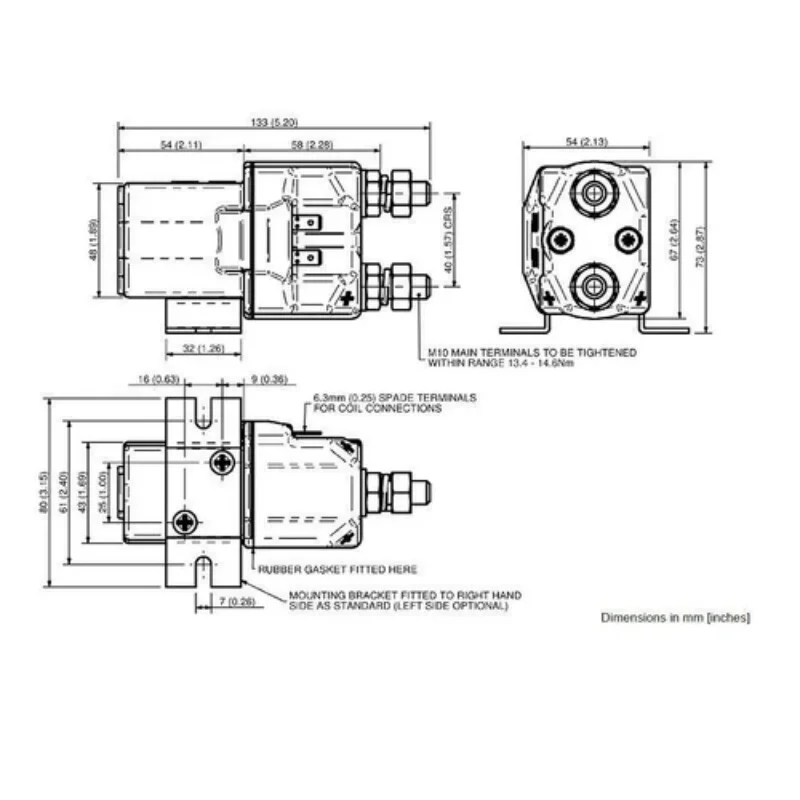 

SU280B-1080P DC Contactor SW280 80V 400A Albright Contactor for Electric Vehicle Golf Carts