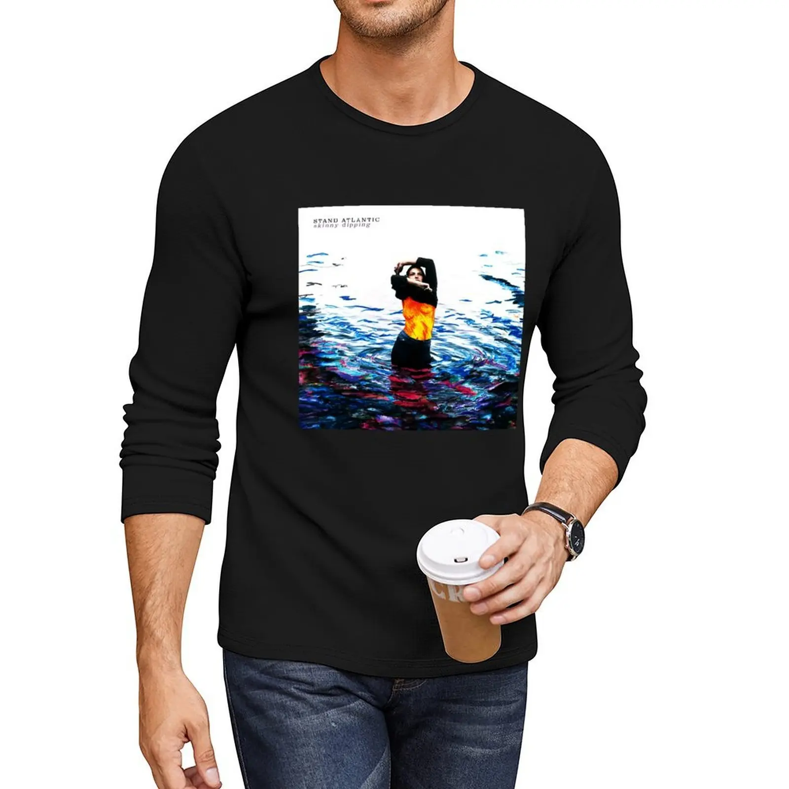 Camiseta larga ajustada con soporte de inmersión atlántica, camisetas gráficas, camisetas personalizadas, camisetas de talla grande, camisetas gráficas de anime para hombre