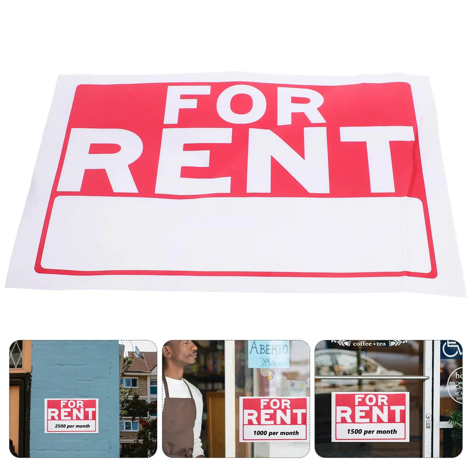 ملصق فينيل مقاوم للماء للإيجار، ملصق عرض أسعار واضح، لا بقايا، ملصق مجلد علامة تأجير سهل الاستخدام