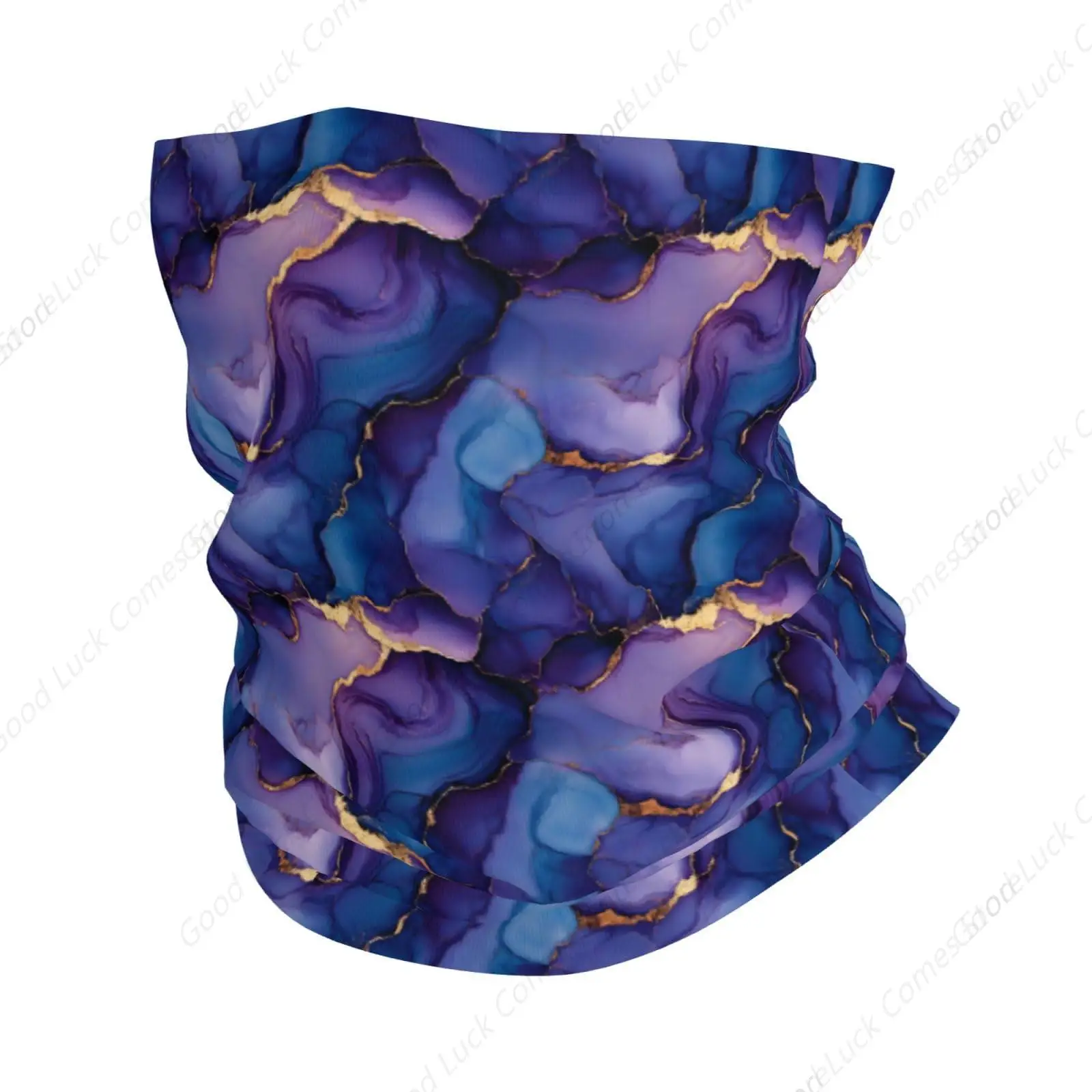 جراميق الرقبة للرجال والنساء - عصابات مطبوعة بخطوط أرجوانية وذهبية بالاكلافا نصف قناع غطاء للرقبة #1