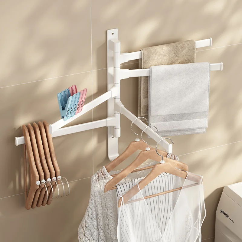 White Rotating Towel Rack - The Perfect Punch-free Space Saving Solution for Your Bathroom Introducing the Innovative Space Alu