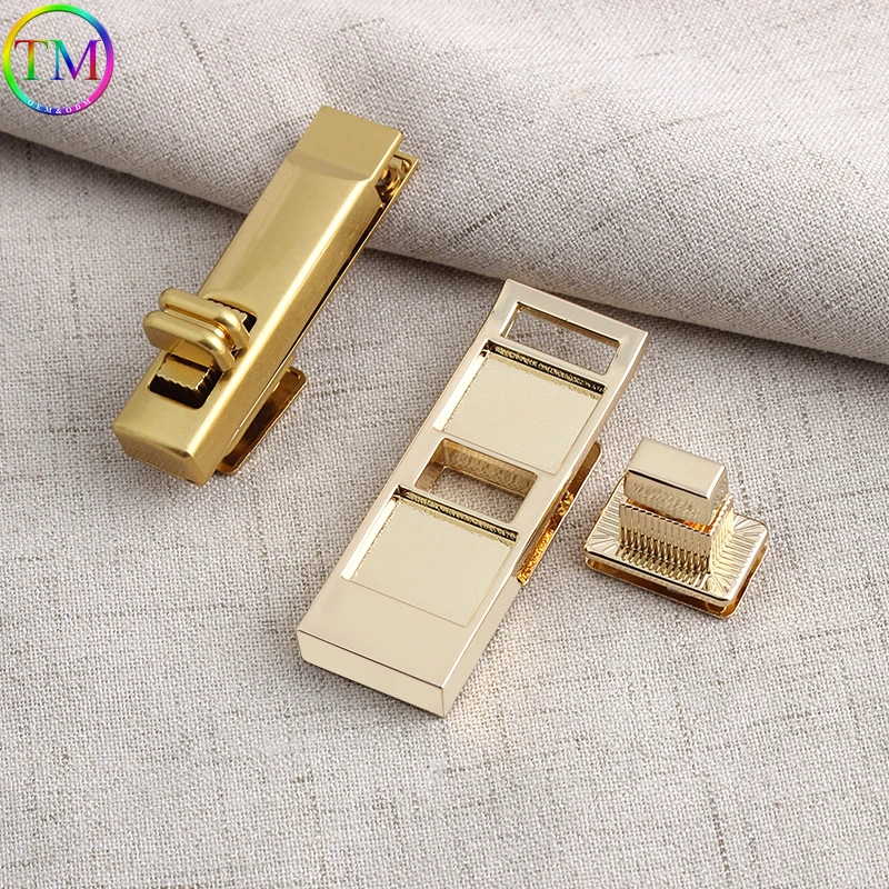 Stain Gold Triangle Metal Closure Clasp Turn Locks Clasp Twist Lock For DIY Handbag Craft Bags Purse Luggage Hardware Parts