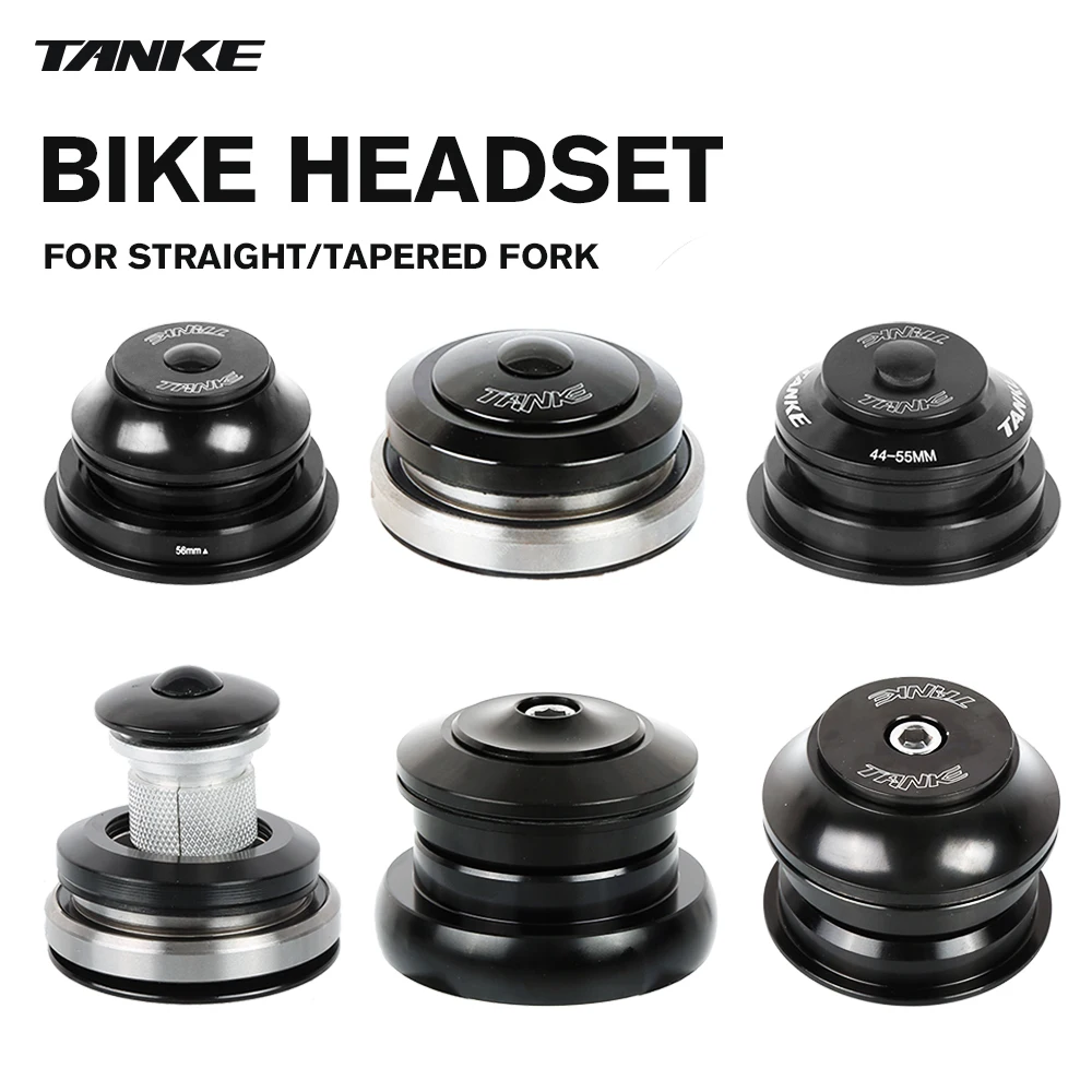 Groupe de bols de vélo de montagne TANKE-MTB, casque en alliage d'aluminium, roulement de fourche droite conique, 44-52mm,55mm,56mm,11/8 