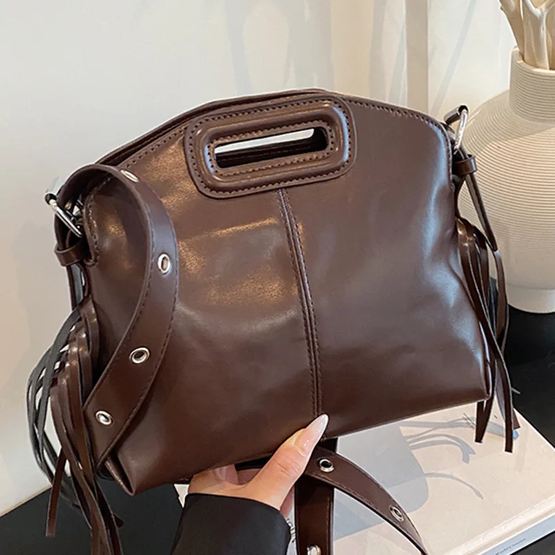 

2025 Spacious Vintage Bucket Bag, Luxe Top Handle Purse for Women, Chic Shoulder Crossbody, Trendy Day to Night Tote, Textured