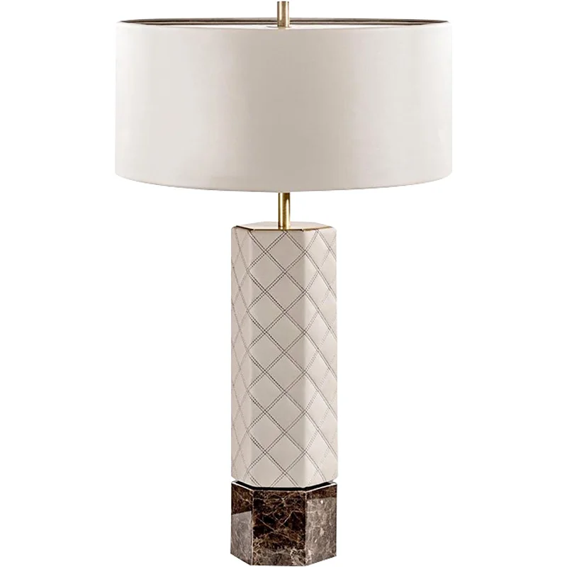 

Postmodern leather desk lamp model house villa clubhouse living room study bedroom bedside lamp