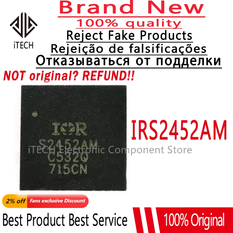 1pcs Original and Genuine IRS2452AM Package QFN-32 Patch Screen S2452AM Audio Amplifier Chip