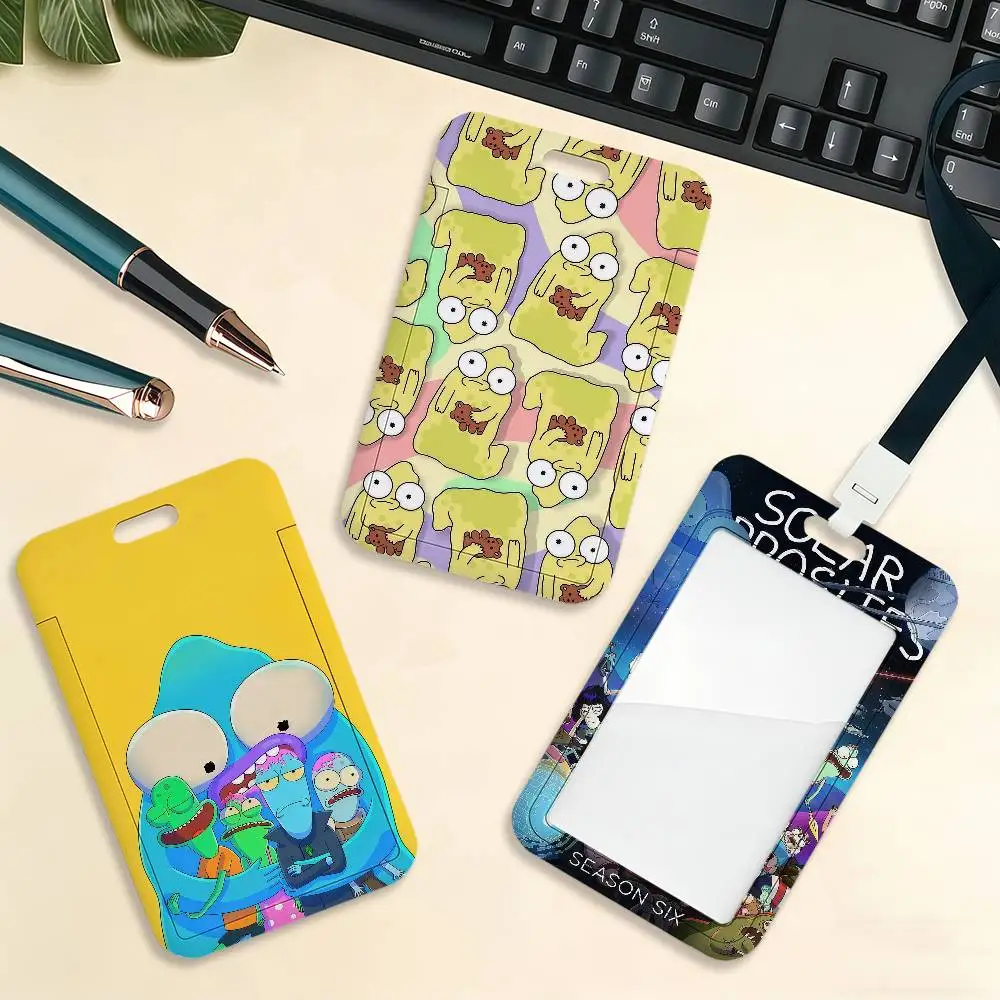 Cartoon S-Solar O-Opposites Card Holder Cardcase Bus Subway Work Permit Student Lanyard Neck Straps Badge Holder Door Card