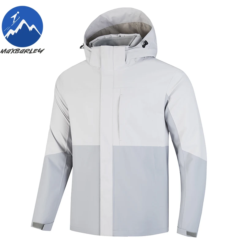 

Maxbarley Men Jacket Thickened Hiking Mountaineering Windproof Warm Coat 3-in-1 Splicing Hooded Design Lightweight Winter Jacket