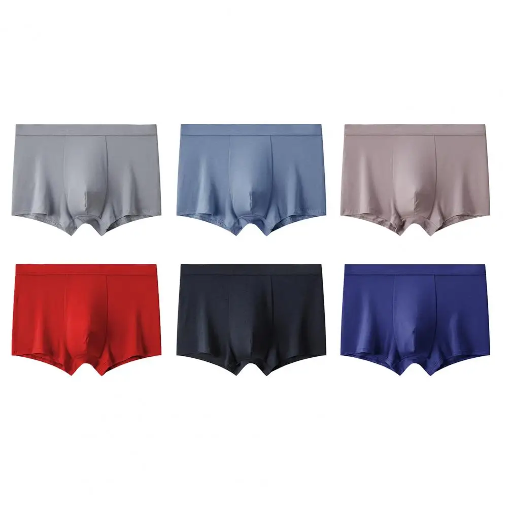 

Mens Underwear Moisture Wicking Solid Color Boxers Briefs Summer Cool Breathable Quick-Dry Adults Trunks with Elastic Waistband
