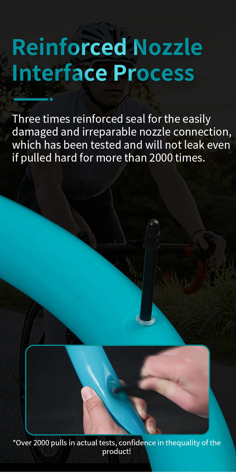 GUSTAVO TPU Ultraleichter MTB-Fahrradschlauch 26/27,5/29 x 1,95–2,8 C Französische Ventillänge 45 mm – Detail 9