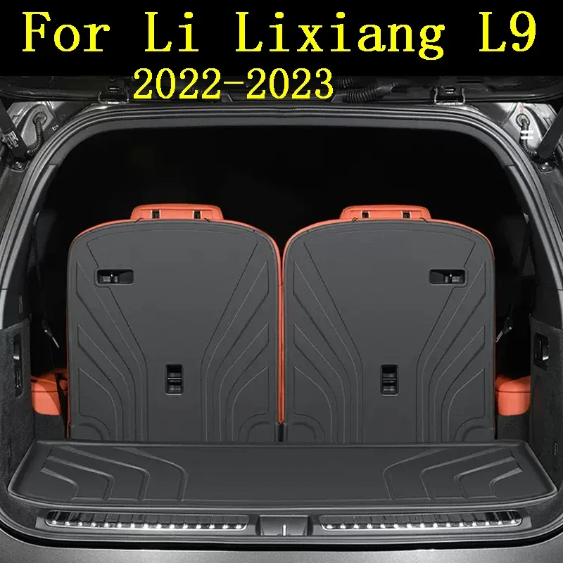 For Li Lixiang L9 2022 2023 Car Rear Trunk Liner Cargo Boot TPE Trunk Mat Floor Tray Rear Seat Backrest Pad Accessories