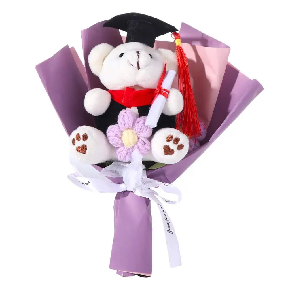 Graduation Season Little Bear Crochet Bouquet Celebrate Party Graduation Ceremony Graduation Flower Bouquet Decorative