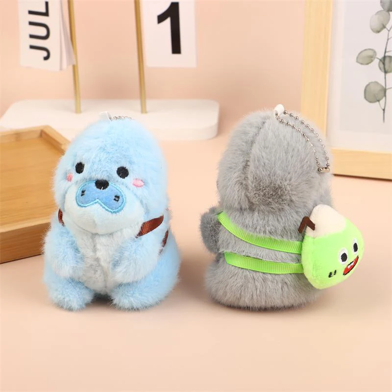 Cartoon Cute Sea Otter Bambole di peluche Giocattoli di peluche Bellissimo portachiavi Ciondolo Zaino Decorazione Borsa Ornamenti appesi Regali per bambini