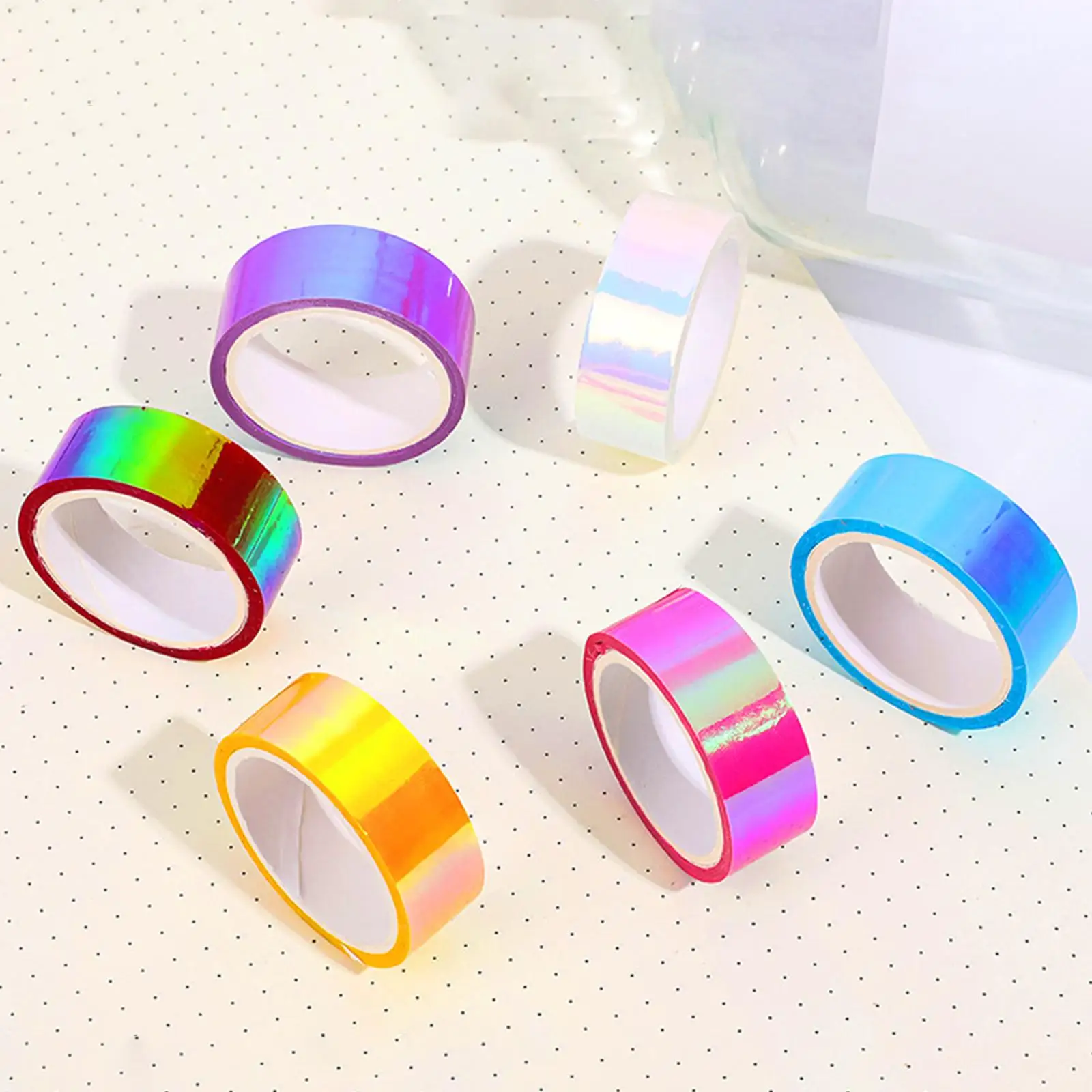 6 Roll of Glitter Washi Tape Set Crafts Decorative DIY Stationery Tape for Hand Account, Diary, Photo, Album, Scrapbook,