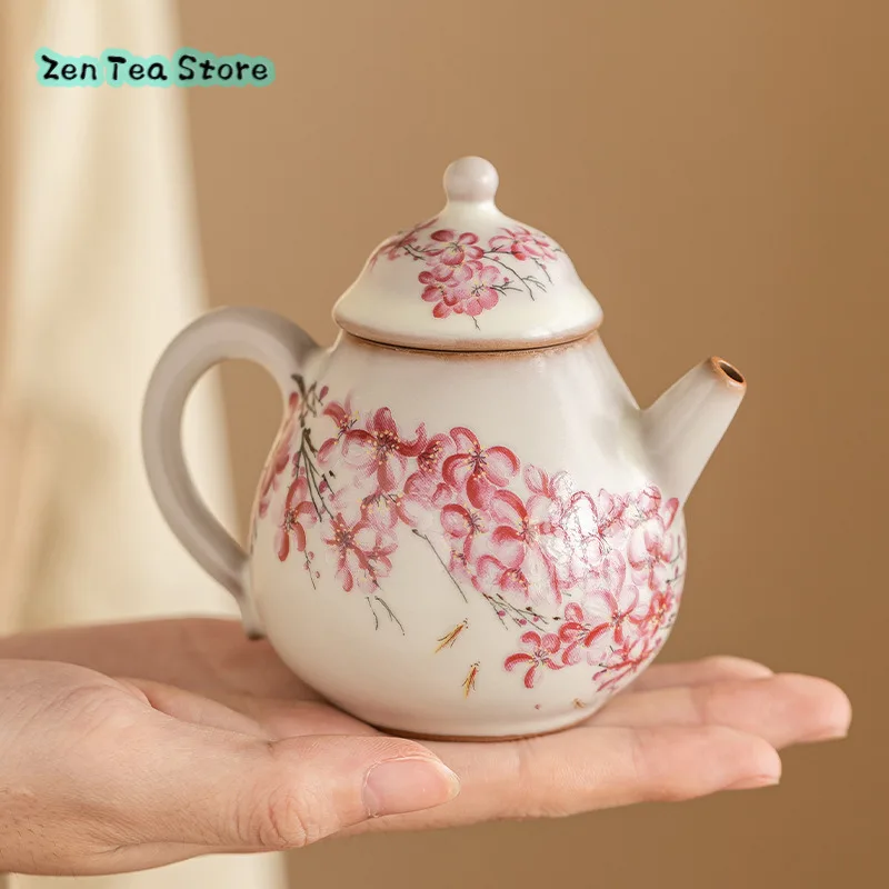 Lard Frozen Pear-shaped Pot Teapot Tea Mini Pot High-grade Ru Kiln Kung Fu Tea Teapot Can Be Opened