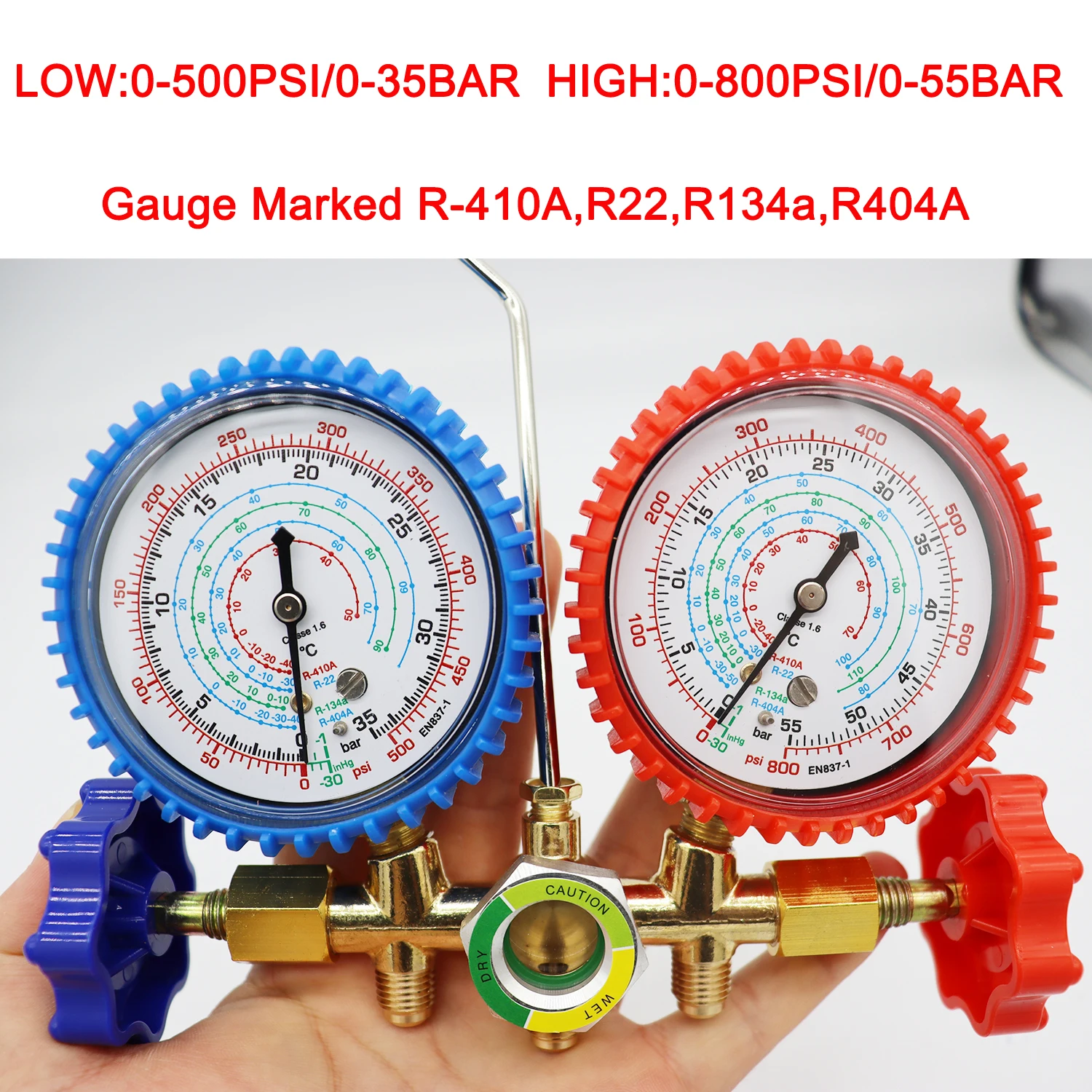 R410A R22 R134A R404A Car Air Conditioner Pressure Gauge Set Shock Resistant Pressure Gauge  Adapter Freon Supplement Kit Tool