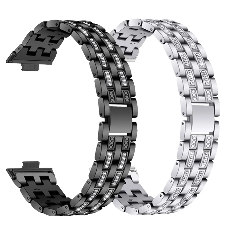 حزام معدني لساعة هواوي فيت 3 حزام ساعة من الفولاذ المقاوم للصدأ Correas reloj لساعة هواوي فيت 3 استبدال سوار ربط الماس