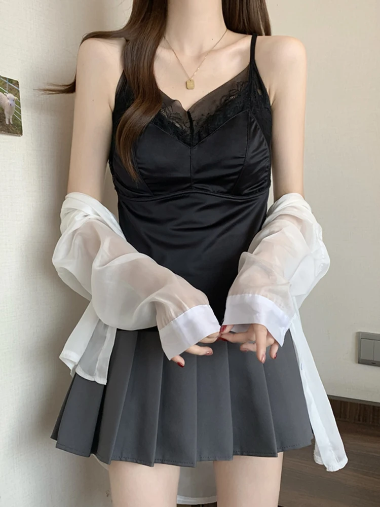 Bla dentelle sangle gilet femmes nouveau 2025 printemps été couche de Base Sexy Bal vêtements d'extérieur Pad Brtte trajet Sle coupe ajustée