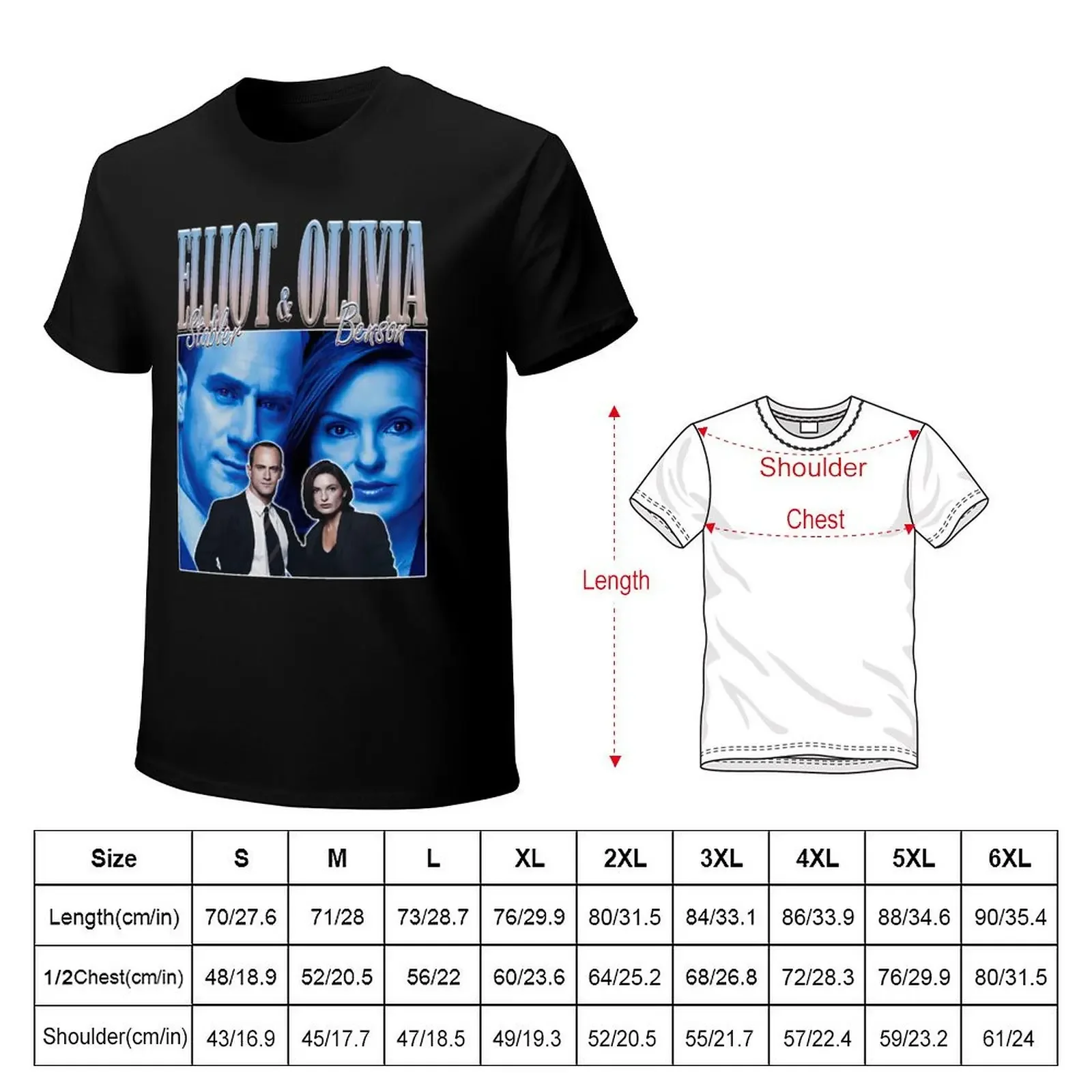 Elliot Stabler Olivia Benson T-shirt tops plus size tops summer clothes tees plain t shirts men