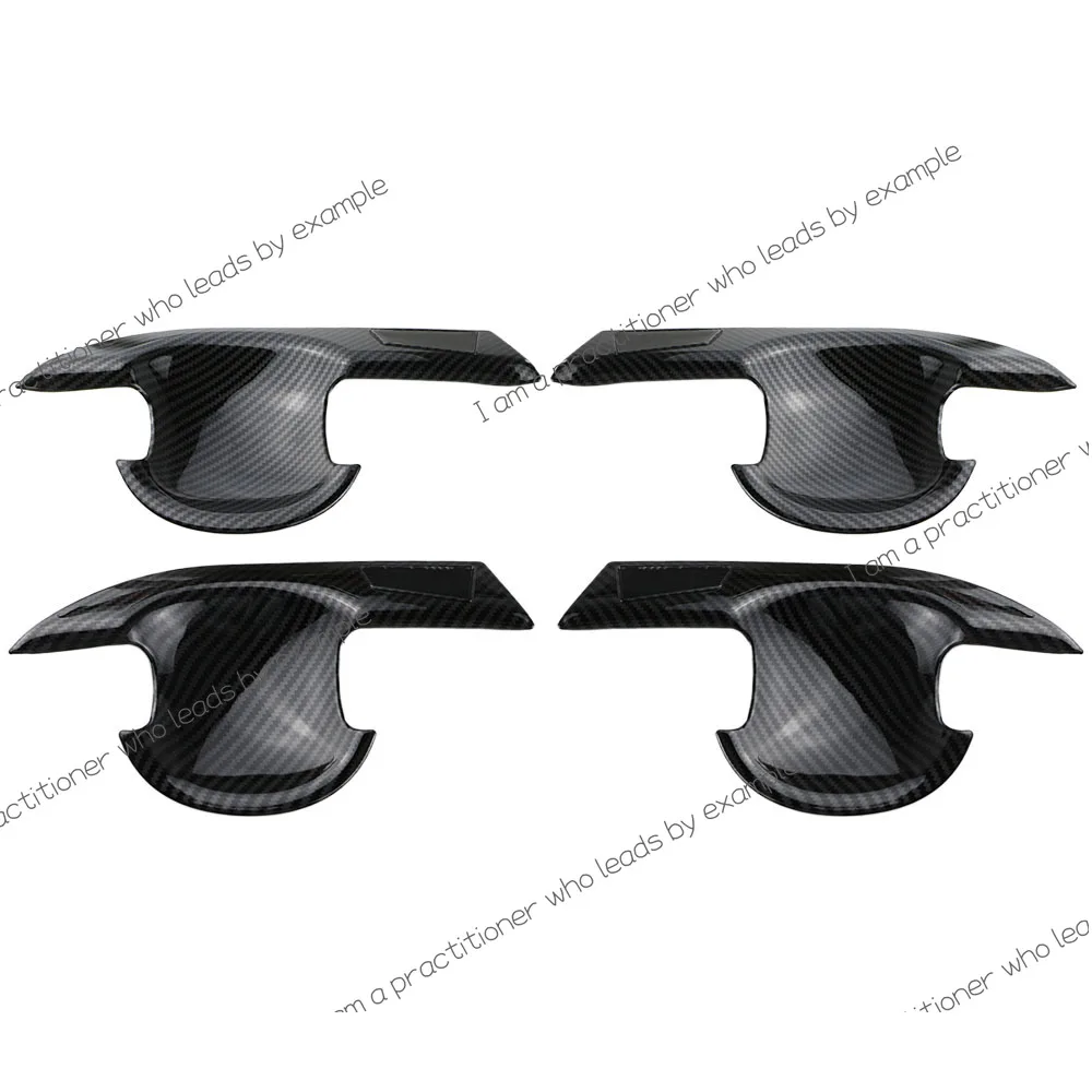 Carbon Fiber Car Door Handle Bowl Cover Trim Frame for Toyota Avanza Premio Veloz Cross 2022 2023 2024 Door Handle Stickers