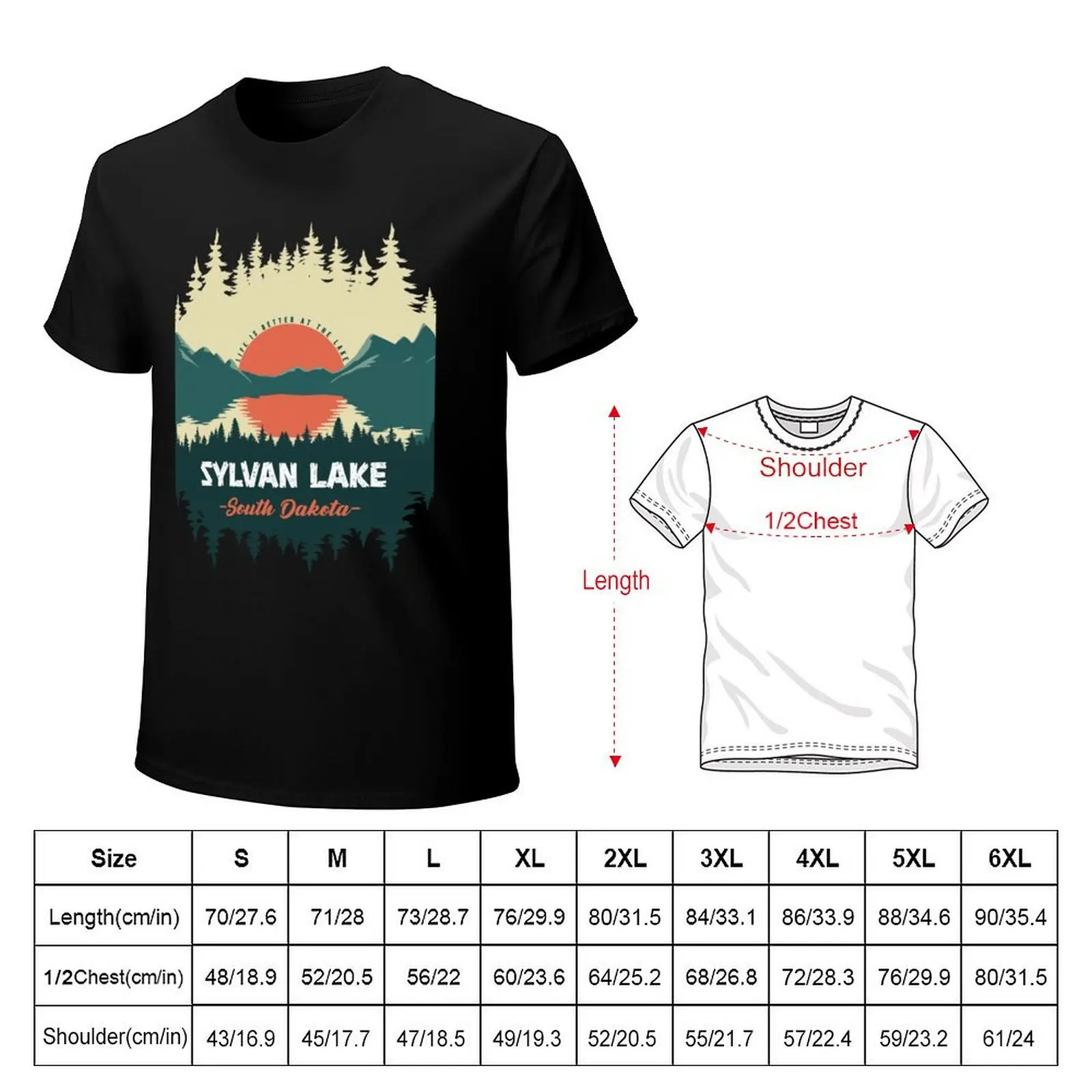 Retro Sylvan Lake South Dakota T-Shirt Holiday Simple Tee Shirt