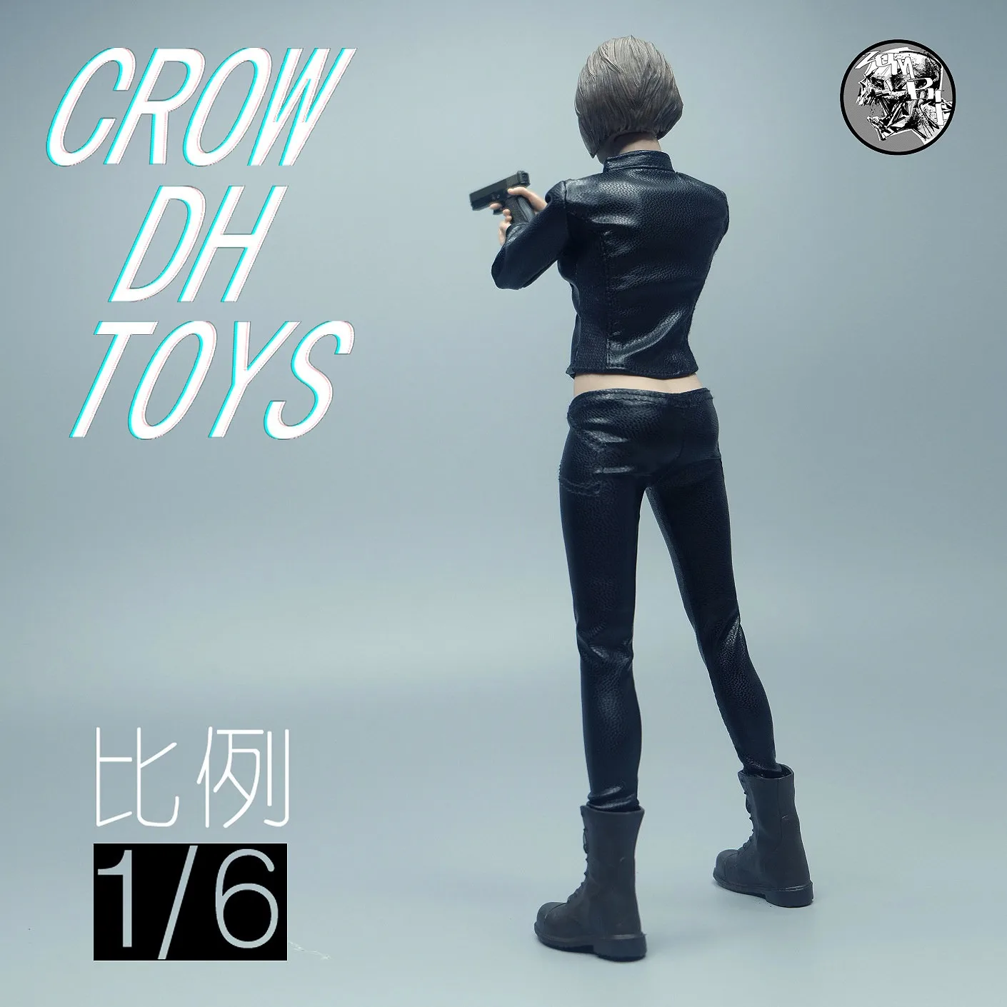 1/6 Scale female dolls black leather coat tight stretch top coat f it 12'' action figure body model view 5