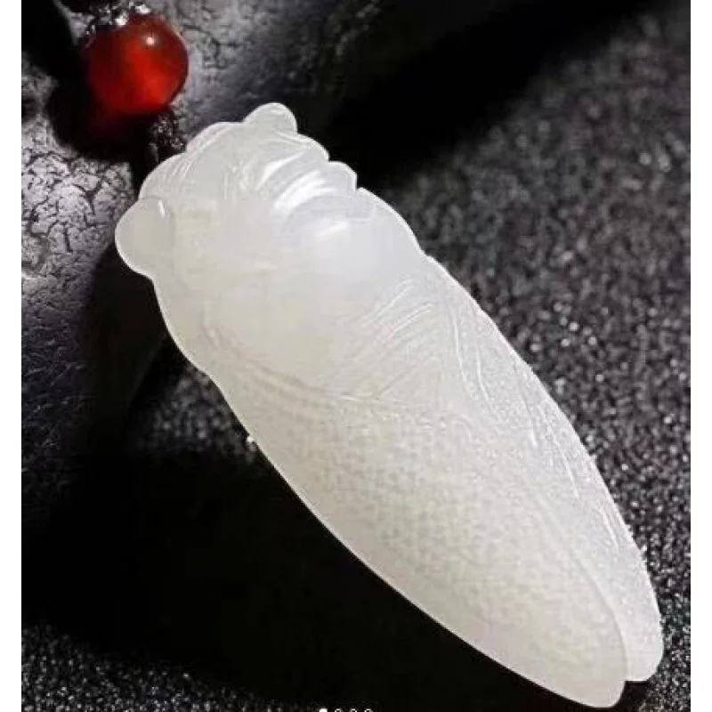 Natural White Jade Cicada Pendant Men's and Women's Pendant Pendant Pendant