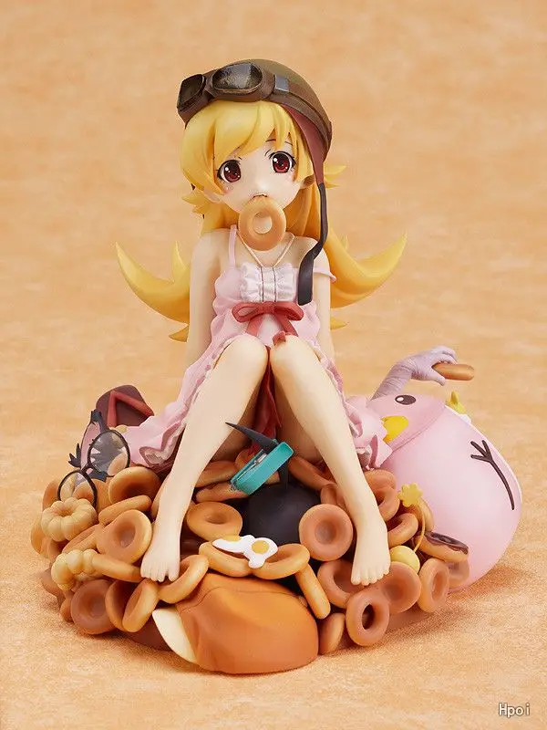 100% Original:Bakemonogatari Oshino Shinobu Doughnut girl 12cm PVC Action Figure Anime Figure Model Toys Figure Doll Gift