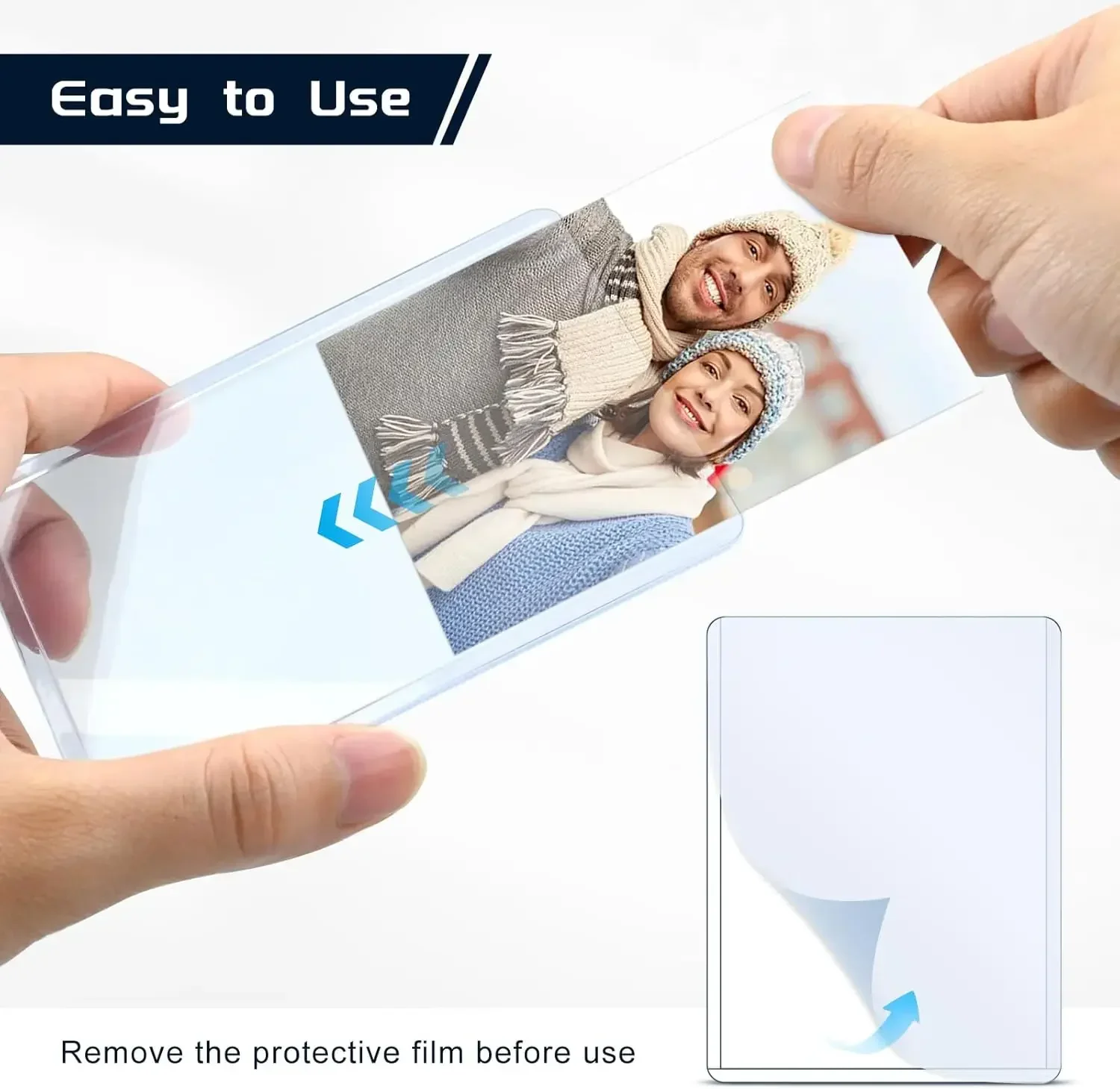 Clear Card Holder Transparent Korean Kpop Card Sleeve with Protective Film Game Card Holders Cover Idol Alum Photo Sleeves