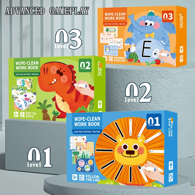 Crianças desenho brinquedo caneta controle treinamento cor forma matemática jogo conjunto criança atividades de aprendizagem montessori educacional para