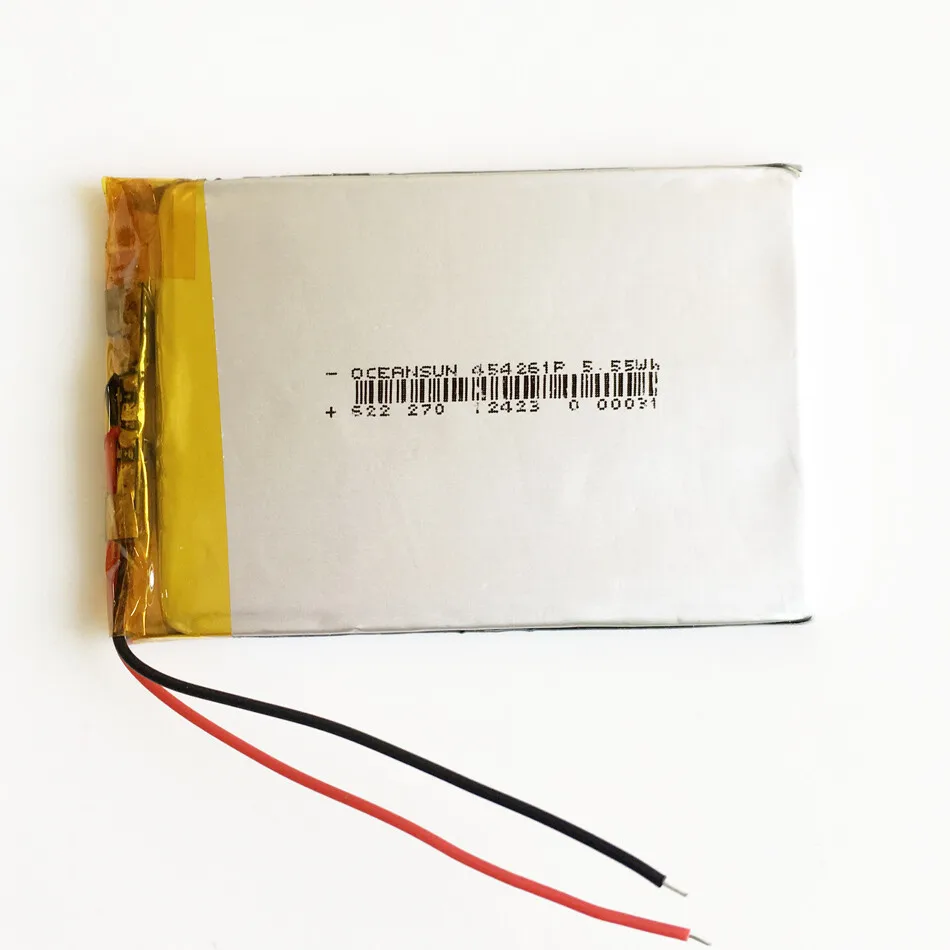 

3.7V 1400mAh 454261 Lipo Polymer Rechargeable Battery For DVD GPS Mobile Phone