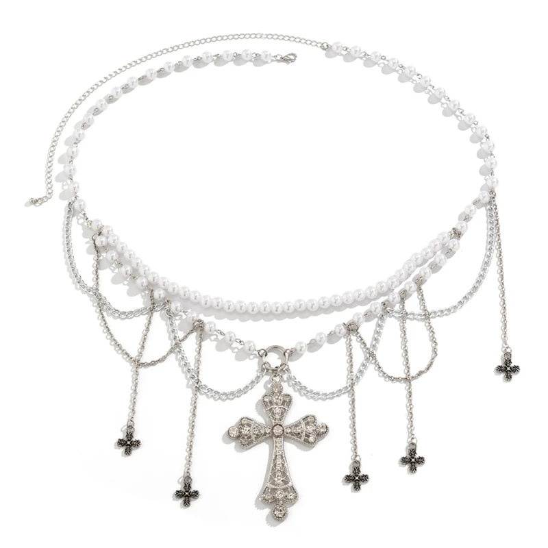 

Cool Girls Pearls Waist Chain Adjustable Chain Belt Tassels Waist Chains