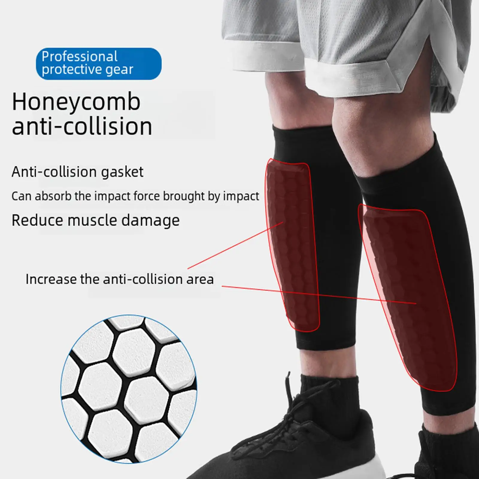 

Гелевые защитные накладки на голень для лыж, профессиональные противоударные защитные накладки для лыжного спорта и футбола