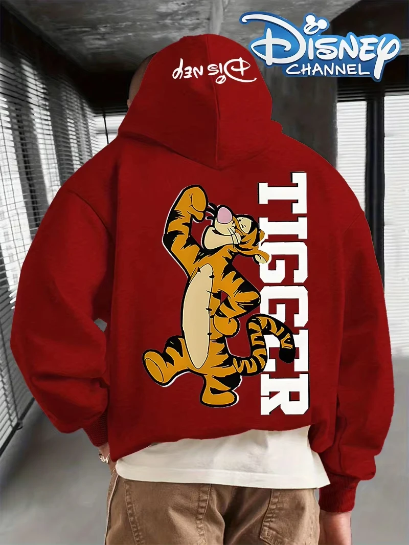 سترة بغطاء للرأس من تيجر إليمنت، طباعة نمط ديزني، رياضية مريحة ولطيفة، كاجوال يوميًا #2