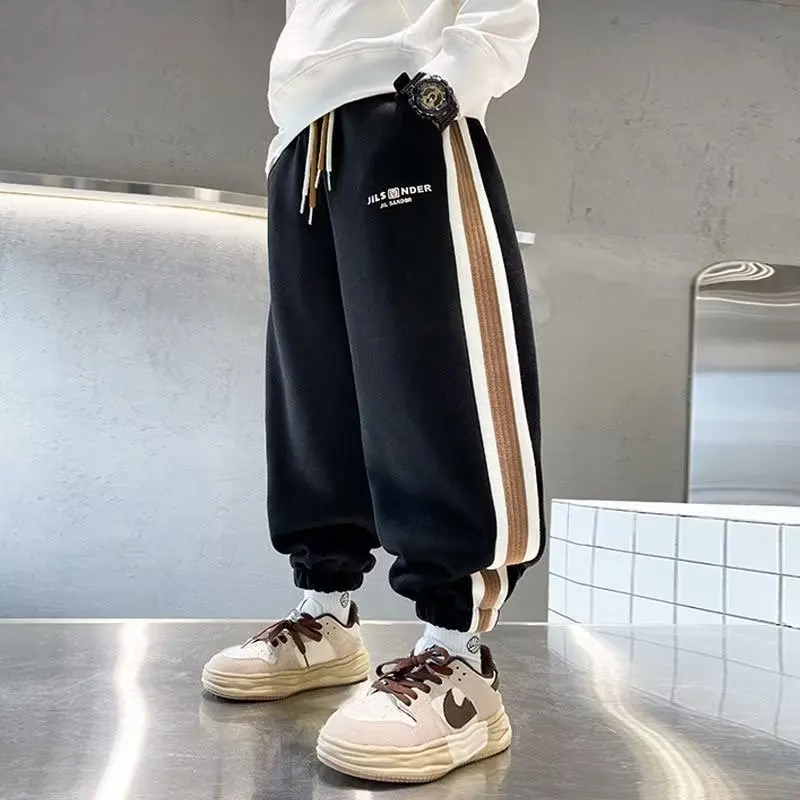 Spring Boy Sweatpants Casual Pants Korean High Street Hip-hop Children Sports Pants Autumn High Quality Children\'s Clothing 2024