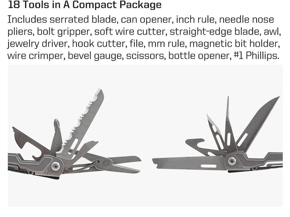 SOG PowerPint 18 in 1 Faltbare Multifunktionszange EDC Mini Multifunktions-Handwerkzeug mit Taschenmesser für Heimreparaturen, DIY und Camping – Detail 9