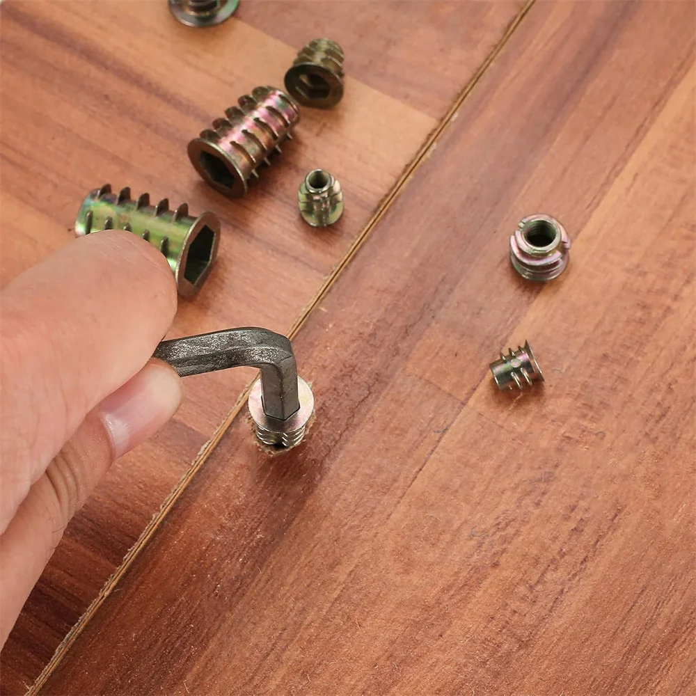 100 قطعة إدراج الخيوط المكسرات مجموعة أدوات متنوعة-متري M4/M5/M6/M8/M10 عرافة المقبس محرك الأثاث المسمار في الخشب إدراج البراغي