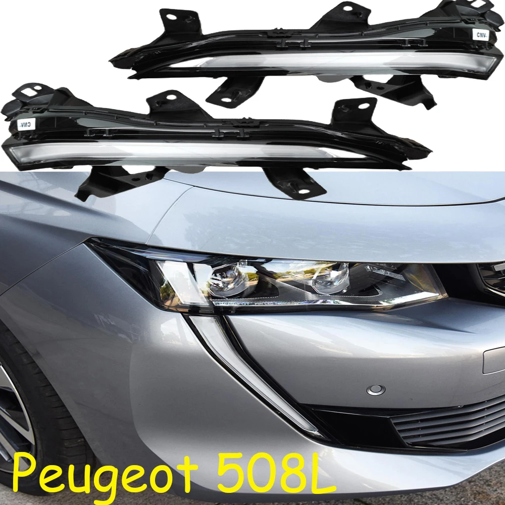 

1pcs car bupmer head light for Peugeot 508 headlight car accessories LED DRL fog for Peugeot 508 headlamp