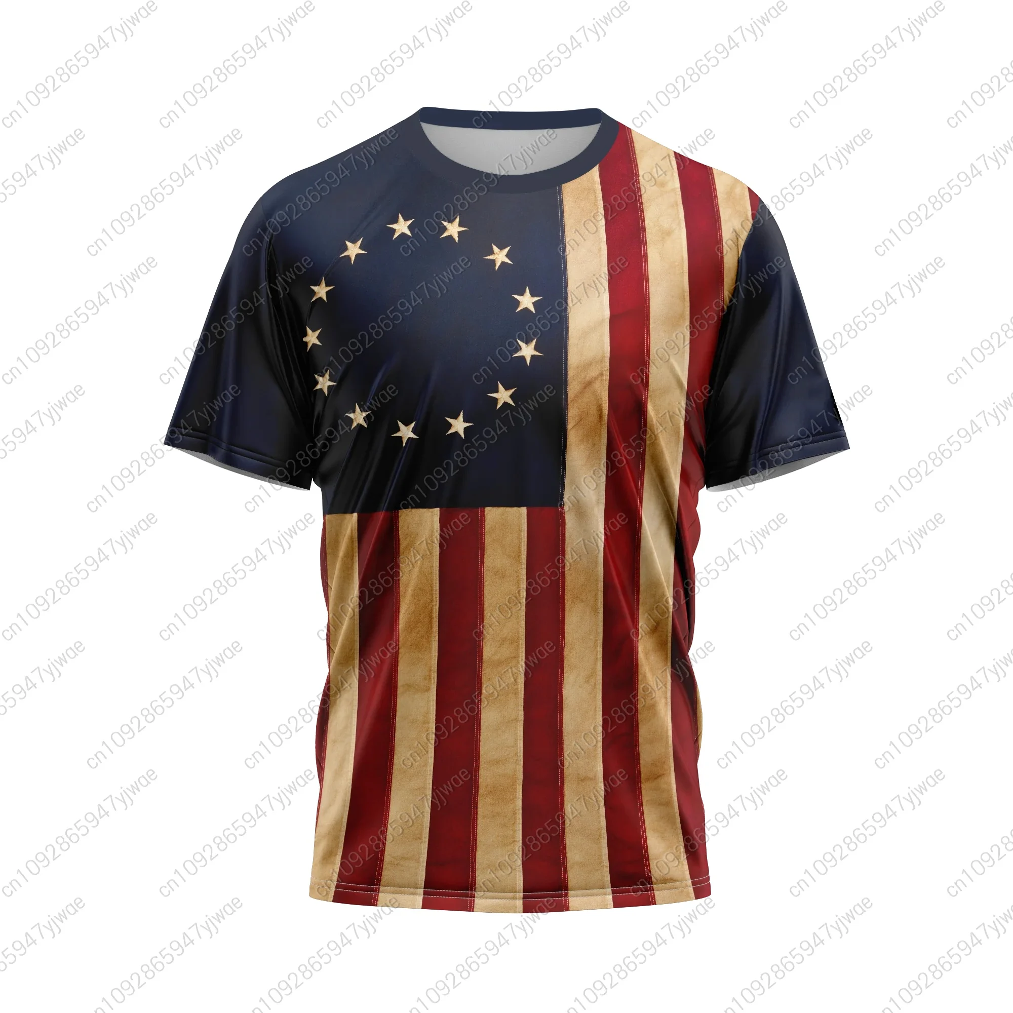 

Summer Men's T-shirt 3D Print USA Flag T Shirt Oversized Tees Tops Casual Short-sleeved American Streetwear Fashion Men Clothing