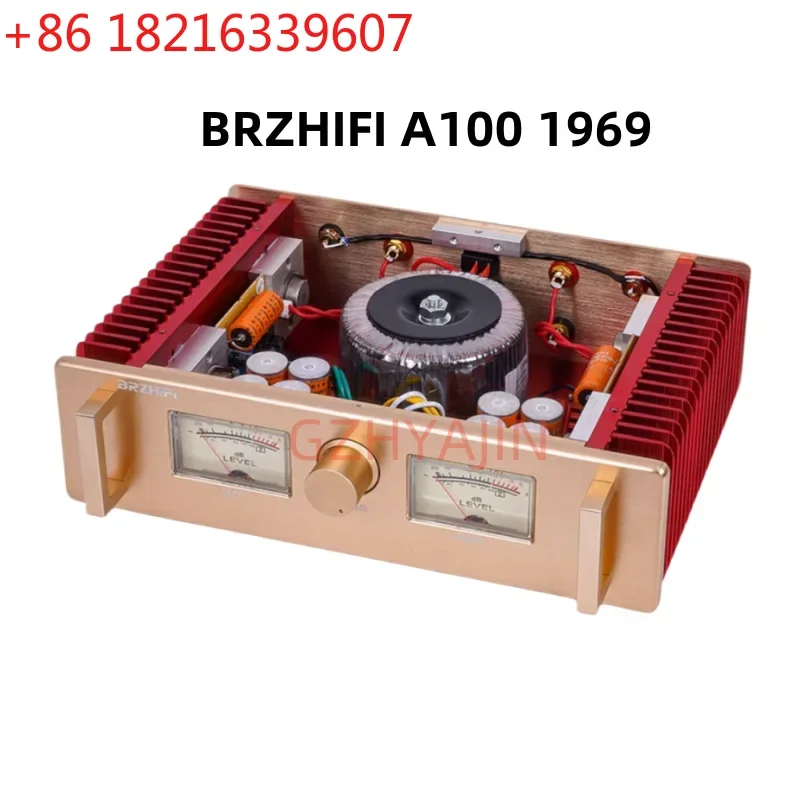 Latest BRZHIFI A100 Class A Hood 1969 Power Amplifier Class A 15W+15W 115V/230V 50/60 HZ