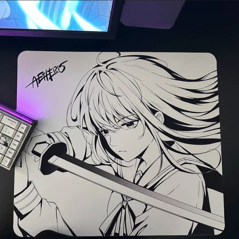 

Aetheris New Resin Mouse Pad Sword Language Ow Tile Gaming E-sports FPS Dedicated Mouse Pad Gaming Office Accessories Desk Mat