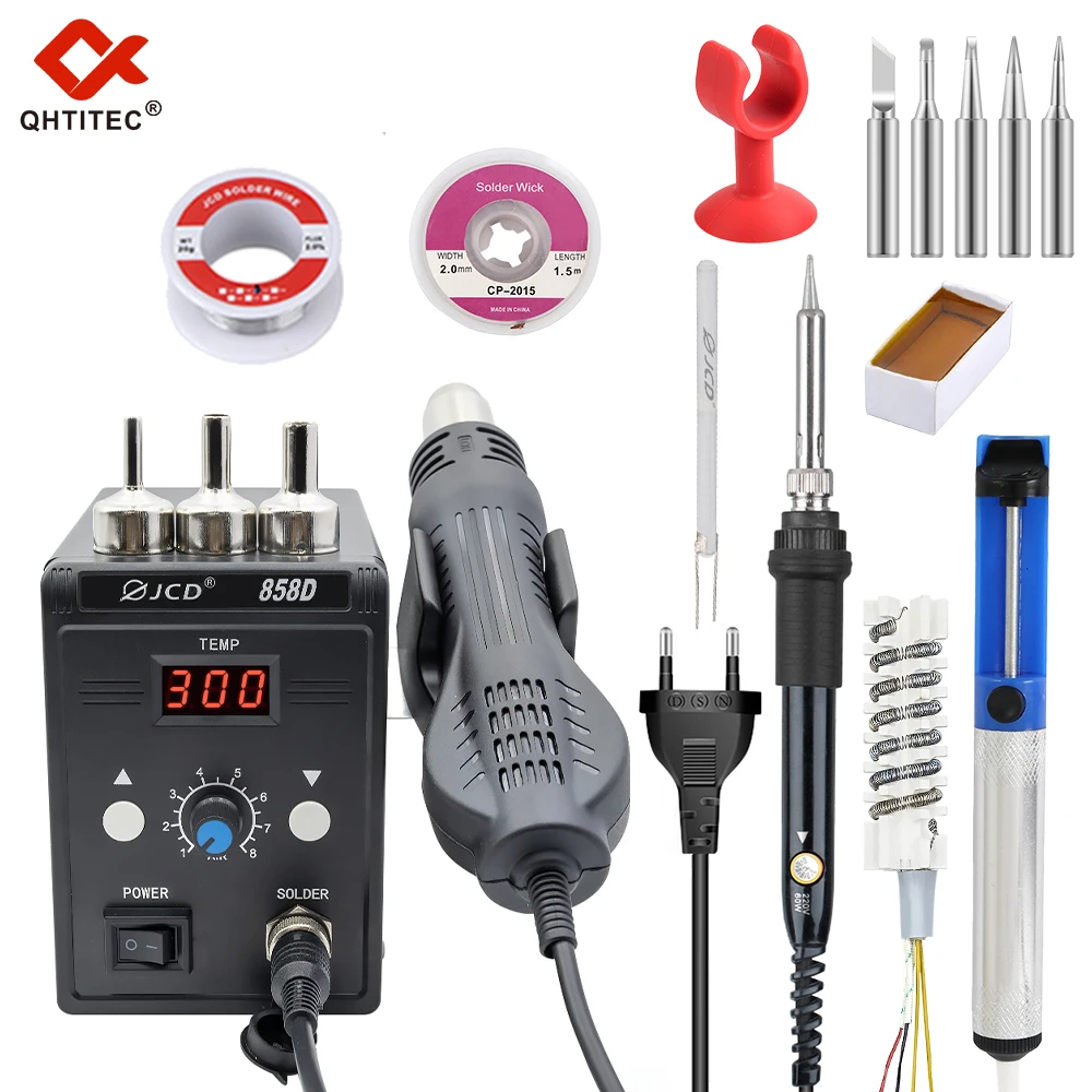 Jcd-hot Air Gun Bga Retrabalho Estação de Solda Ventilador Secador de Cabelo Secador de Cabelo Solda Heat Gun Smd Smt Soldagem Reparação 220v 858d