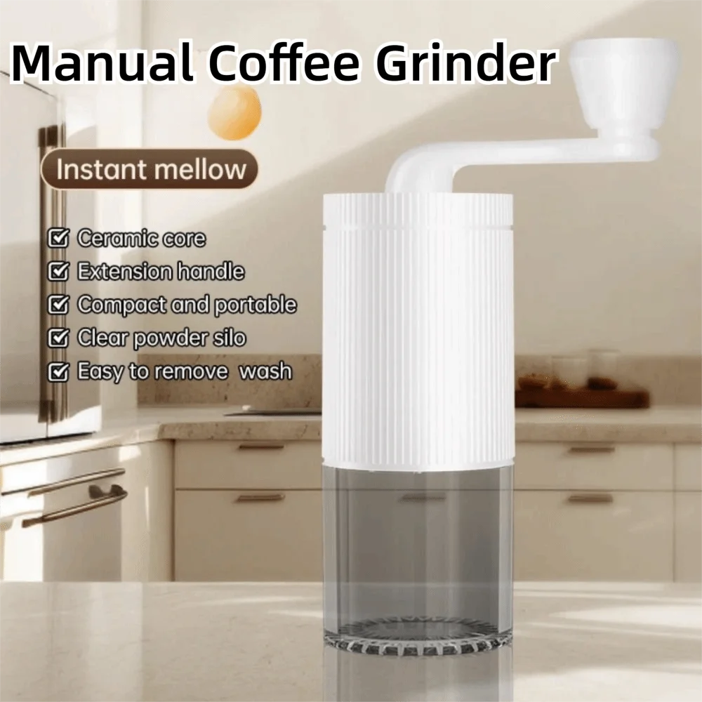 Adjustable Coarse Fine Manual Coffee Grinder Straight Handle Detachable Hand Cranked Coffee Mill Ceramics Conical Burr