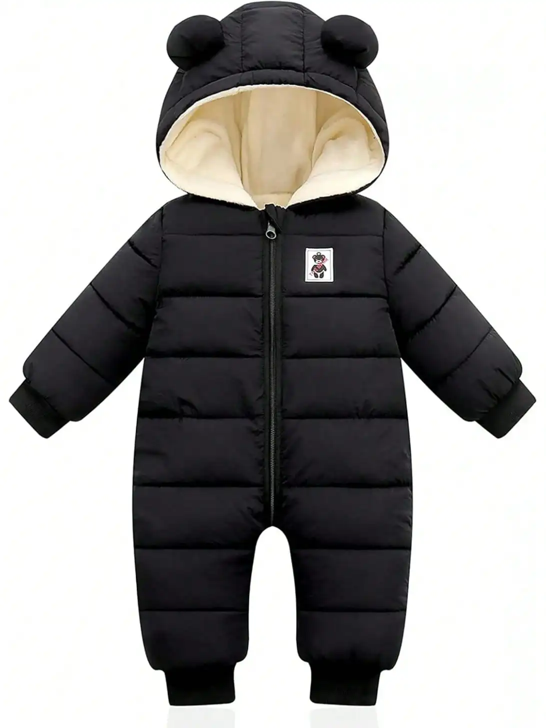 Ropa de bebé lindo traje de nieve para niños pequeños cálido recién nacido niño niña abrigos de invierno mono con cremallera con capucha