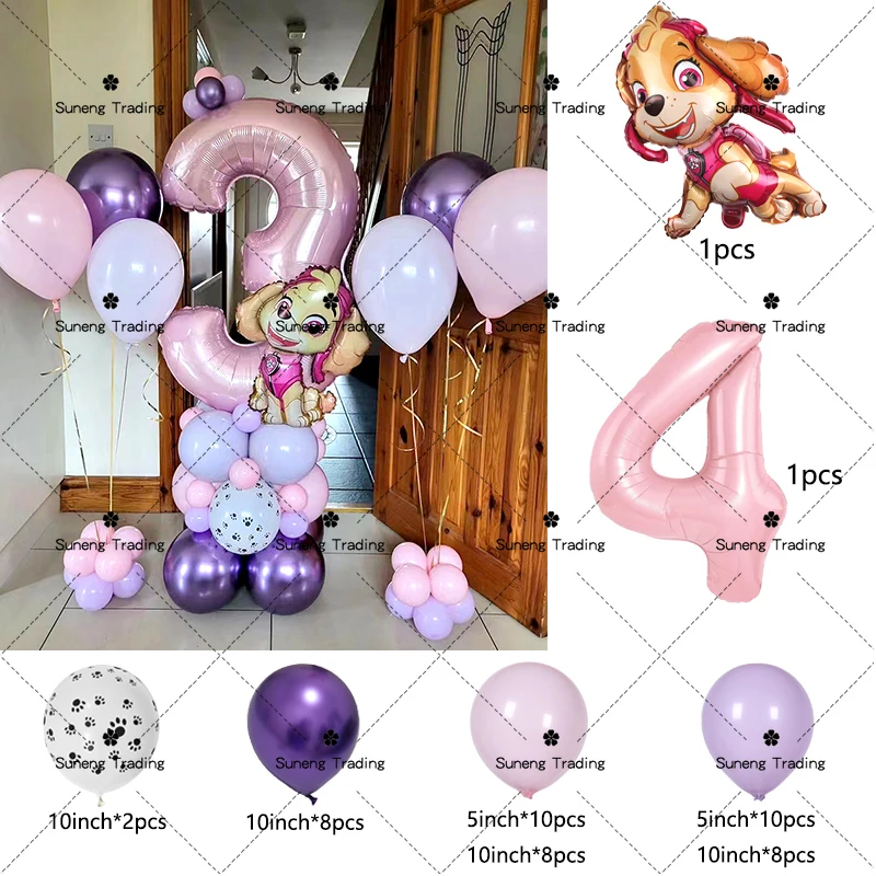 Paw Patrol Balloon Bouquet Set Bulbasaur Human Figure Aluminum Balloon Decor Supplies Kids Birthday Party Gift
